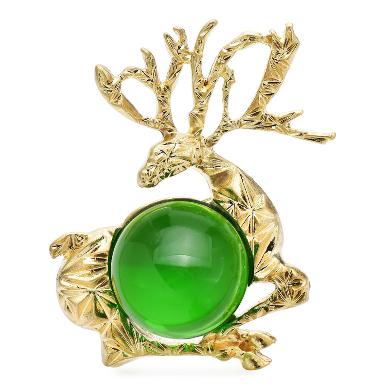 Wuli&baby Broșe de căprioară din rășină pentru femei, unisex, 2 culori, design nou, Crăciun, Anul Nou, căprior, petrecere cu animale, broșă de birou, cadouri