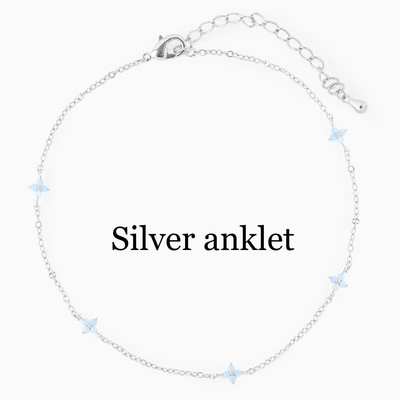 New ins Creative Blue Flower gleznă drăguț cupru placat cu aur zircon gleznă lanț pentru femei fete bijuterii de modă cadou