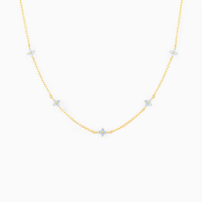 New ins Creative Blue Flower gleznă drăguț cupru placat cu aur zircon gleznă lanț pentru femei fete bijuterii de modă cadou