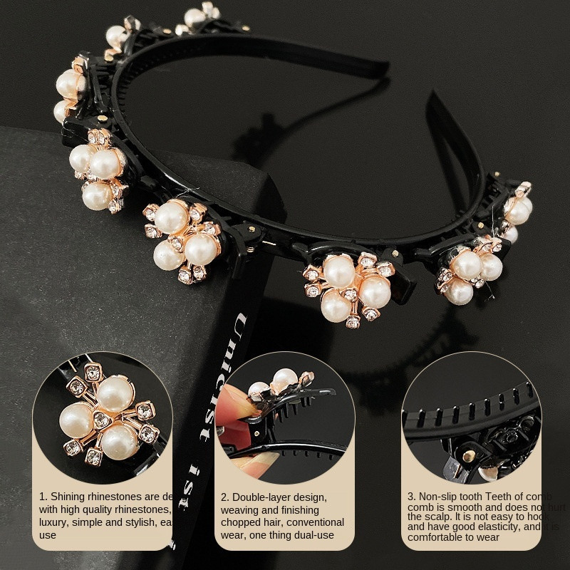 Modna lijena pletena traka za glavu Dvoslojna ukosnica Beauty styling Vrhunska traka za glavu Šuplji neklizajući dodaci za kosu