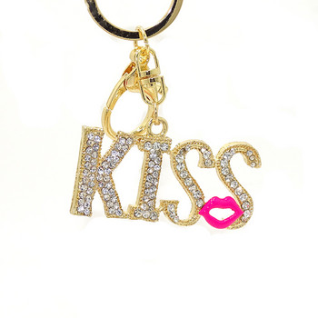 Fashion Creative Rhinestone Personality Lipstick Τσάντα Μπρελόκ αυτοκινήτου Γυναικεία σχολική τσάντα Κρεμαστό μεταλλικό δαχτυλίδι με μπρελόκ