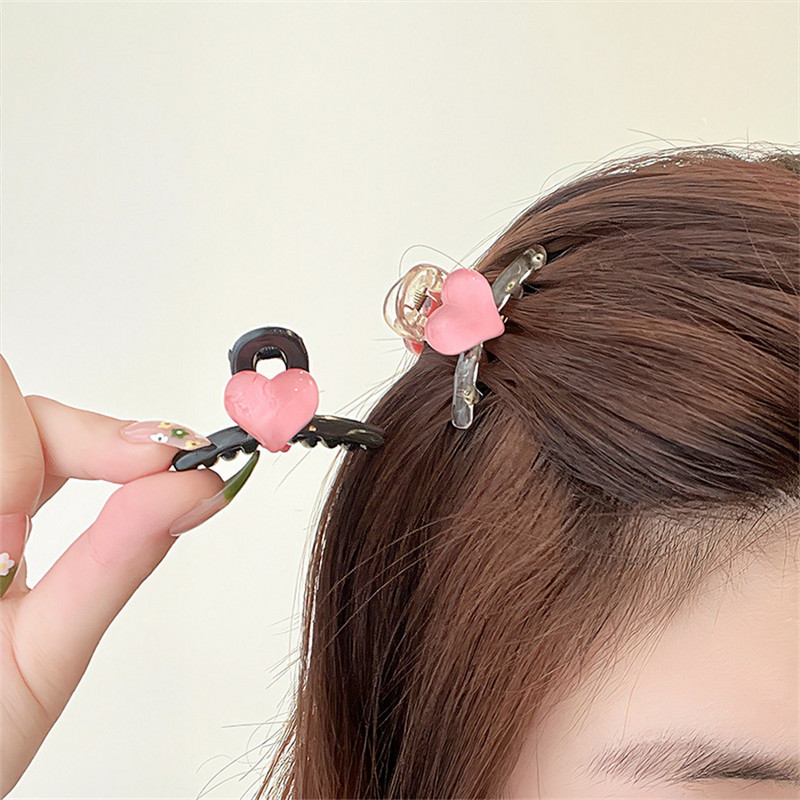 Nova korejska slatka ljubavna ukosnica za djevojčice, temperament male veličine, jednostavna kopča sa šiškama, bočna kopča, modna ženska pokrivala za glavu, nakit za kosu