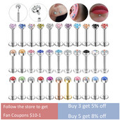 ZS 6-13PCS/LOT 16G Set za piercing za usnu Labret od nehrđajućeg čelika Crystal Monroe Piercing za usne Tragus Helix u hrskavici 6/8/10 mm