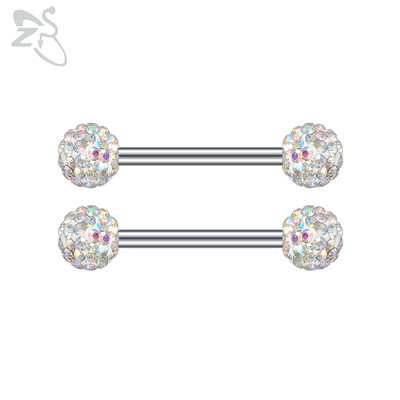 ZS 2 buc. Piercing pentru mamelon din cristal inimă, negru, trandafir, culoare aur, ciucuri, picătură din oțel inoxidabil, inel pentru mamelon, bijuterii pentru piercing pentru corp 14G