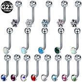 1PC Piercing capota vertical Christina din titan Inele pentru buze de flori Opal Sexy Piercing genital pentru vagin VCH Piercing pentru sprancene Bijuterii