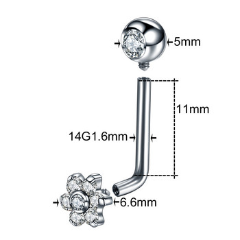 1PC Titanium Christina Vertical Hood Piercings Flower Lip Rings Opal Sexy Vagina Genital Piercing VCH Пиърсинг за вежди Бижута