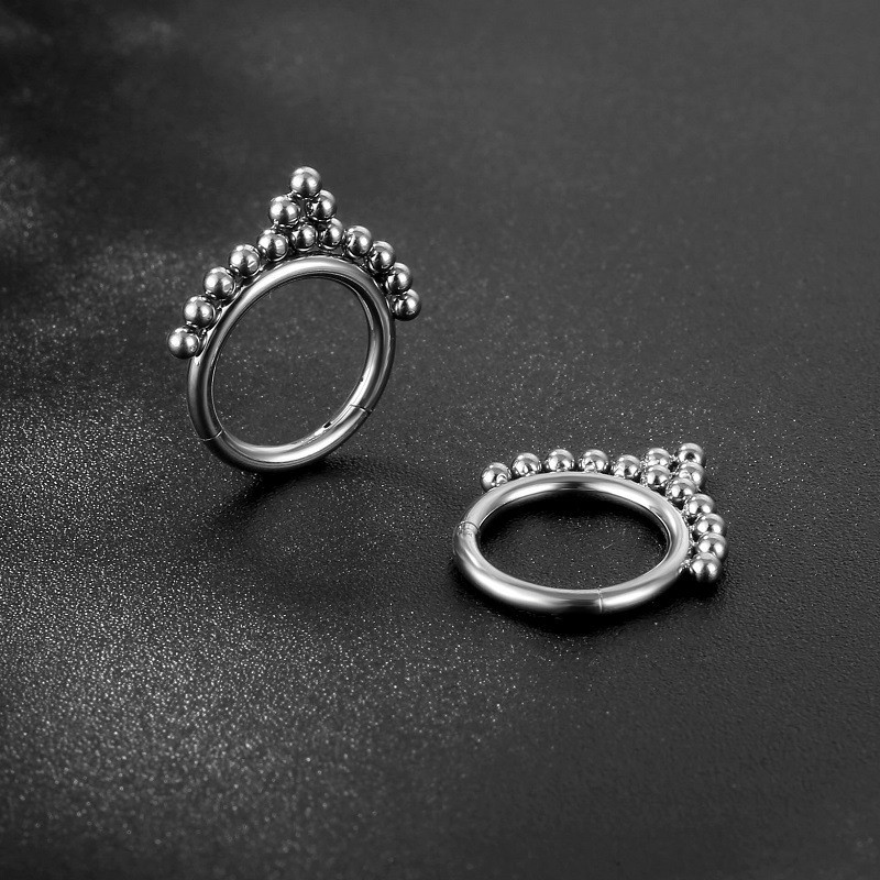 Inel pentru nas din oțel titan, inel pentru piercing septum naz, margele de lanț de frunze pentru femei, bărbați, piercing pentru corp pentru cartilaj, bijuterii gotice