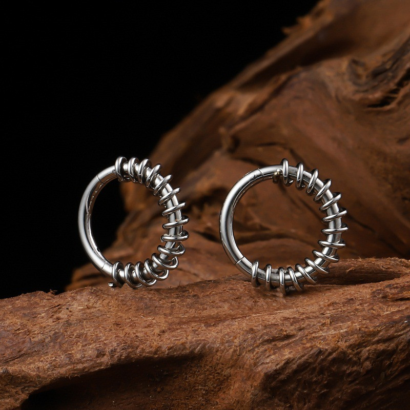 Inel pentru nas din oțel titan, inel pentru piercing septum naz, margele de lanț de frunze pentru femei, bărbați, piercing pentru corp pentru cartilaj, bijuterii gotice