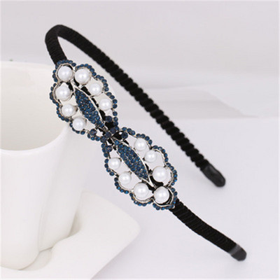 Noua bandă de păr pentru femei, cu nod cu fundă, de lux, flanelă, anti-alunecare, cu cristale, accesorii de păr pentru fete