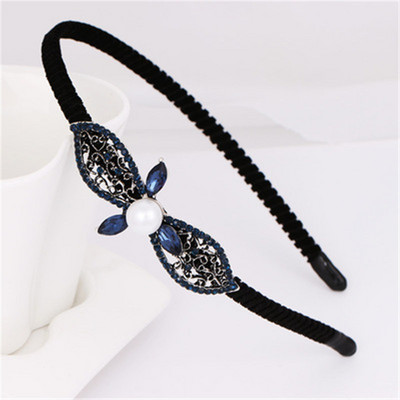 Noua bandă de păr pentru femei, cu nod cu fundă, de lux, flanelă, anti-alunecare, cu cristale, accesorii de păr pentru fete