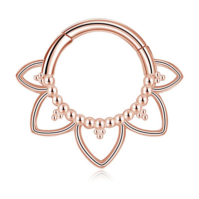 Inel pentru nas în formă de floare Septum Clicker Helix Piercing ureche Cartilage Daith Hoop Piercing pentru corp pentru femei bărbați oțel chirurgical 316L