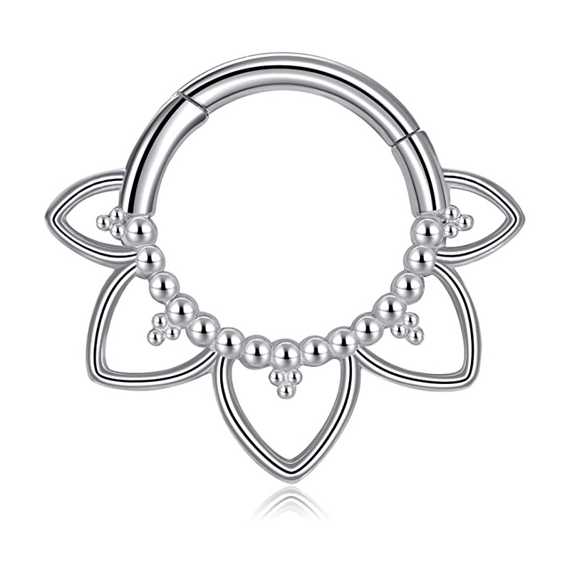 Inel pentru nas în formă de floare Septum Clicker Helix Piercing ureche Cartilage Daith Hoop Piercing pentru corp pentru femei bărbați oțel chirurgical 316L