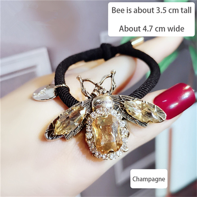 Elegantă și populară frânghie de păr de albine la modă retro inel de păr cu diamante banda de cauciuc personalitate cap frânghie accesorii de păr pentru femei