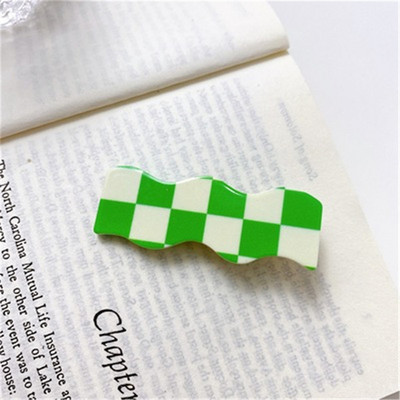 Nová kórejská dievčenská sladká sponka do vlasov, dámska vynikajúca akrylová štvorcová kockovaná sponka do vlasov do kúpeľa
