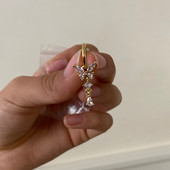 1 buc Inel pentru buric fals cu fluture Clip de piercing pentru buric fals pe ombilical Clip pentru cercei pentru cartilaj fals pentru buric