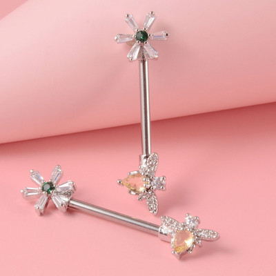 Pereche 361L din oțel chirurgical pentru mamelon inel cu mreană dragoste inimă inel pentru mamelon scut pentru mamelon 14G piercing limbă bijuterii pentru corp