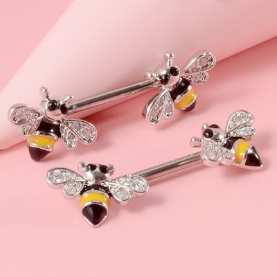 Pereche 361L din oțel chirurgical pentru mamelon inel cu mreană dragoste inimă inel pentru mamelon scut pentru mamelon 14G piercing limbă bijuterii pentru corp