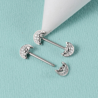 Pereche 361L din oțel chirurgical pentru mamelon inel cu mreană dragoste inimă inel pentru mamelon scut pentru mamelon 14G piercing limbă bijuterii pentru corp