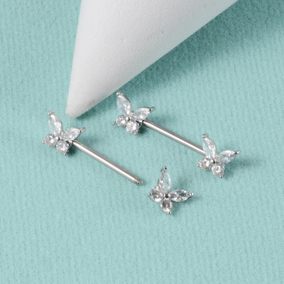 Pereche 361L din oțel chirurgical pentru mamelon inel cu mreană dragoste inimă inel pentru mamelon scut pentru mamelon 14G piercing limbă bijuterii pentru corp