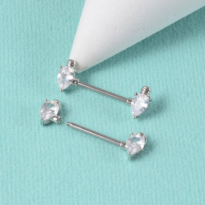 Pereche 361L din oțel chirurgical pentru mamelon inel cu mreană dragoste inimă inel pentru mamelon scut pentru mamelon 14G piercing limbă bijuterii pentru corp