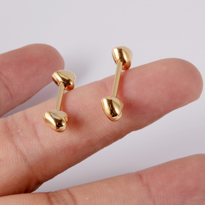 Pereche 361L din oțel chirurgical pentru mamelon inel cu mreană dragoste inimă inel pentru mamelon scut pentru mamelon 14G piercing limbă bijuterii pentru corp