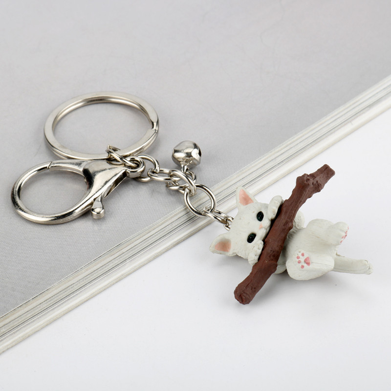 Animal Cat Bite Branch Play Breloc Cute Litter Cat Pandantiv Breloc Femei Bag Agatat Cheie Decorare