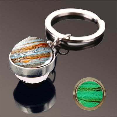 Svietiaca kľúčenka s planétou, krúžok na kľúče Jupiter, dámska kľúčenka pre mužov, prívesok na tašku, doplnky k autokľúčom, darčeky.