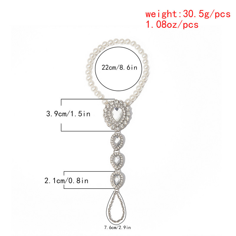 1PC Módne svadobné Barefoot Iced Out Bling Sexy krištáľové sandále Pearl Foot Shoulders Pie Leg Chain Dámsky Boho Anklet pre ženy