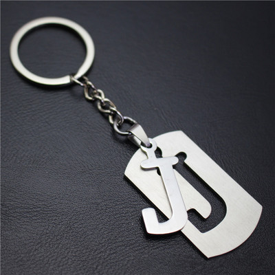 2022 DIY AZ Letters Võtmehoidja nimele Hõbedase värvi terasest võtmehoidja Naiste Meeste Auto võtmehoidja Lihtne võtmehoidja peokinke ehted