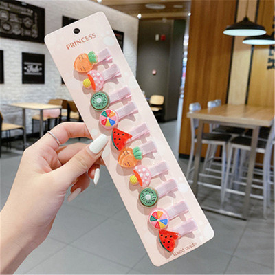 10 kusov/sada roztomilých kreslených sponiek do vlasov s ovocím pre deti, sladké sponky do vlasov pre dievčatá, módne darčekové doplnky do vlasov