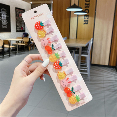 10 kusov/sada roztomilých kreslených sponiek do vlasov s ovocím pre deti, sladké sponky do vlasov pre dievčatá, módne darčekové doplnky do vlasov