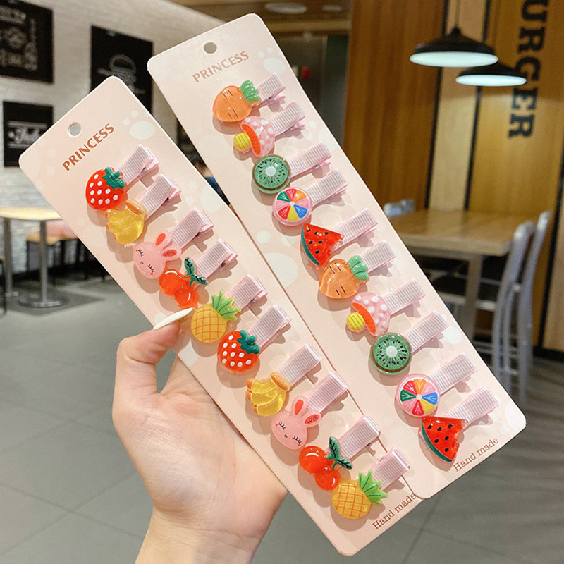 10 kusov/sada roztomilých kreslených sponiek do vlasov s ovocím pre deti, sladké sponky do vlasov pre dievčatá, módne darčekové doplnky do vlasov