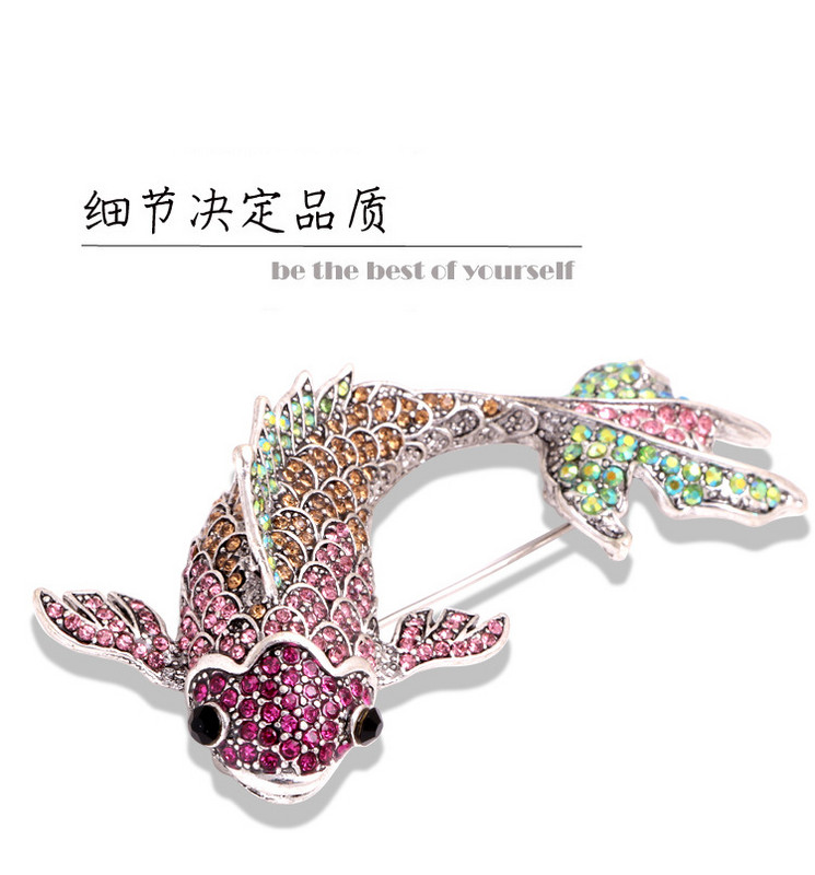 Broșe drăguțe pentru înot koi crap pește femei bărbați broșă ace stras cristal bijuterii petrecere