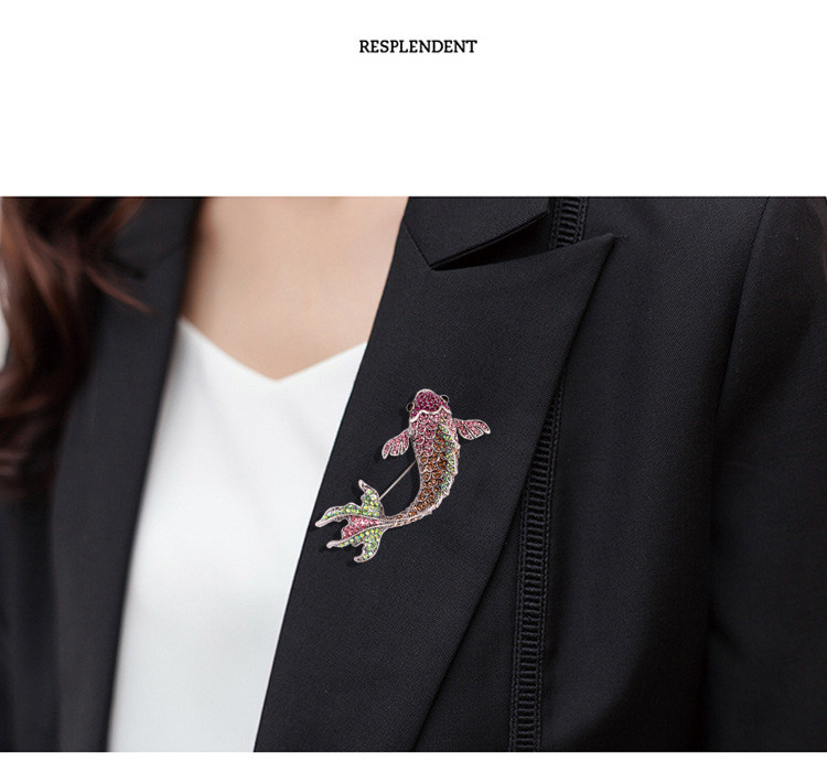 Broșe drăguțe pentru înot koi crap pește femei bărbați broșă ace stras cristal bijuterii petrecere