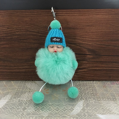 Slatki plišani privjesak za spavanje Baby Doll privjesak za ključeve Plišani Kpop dodaci Pompon privjesak za ključeve Igračke za djevojčice Kawaii privjesak za ključeve Torba Privjesak