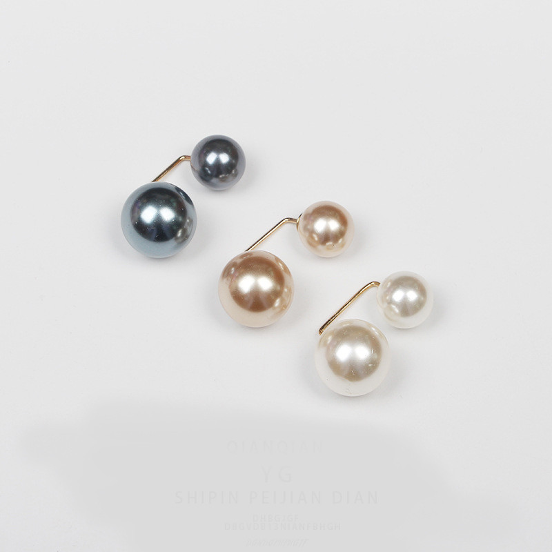 2TK Lihtne Double Pearl Pross Kampsun Kaelus Nõel Turvas Pross Nõelad Mood Rõivad Aksessuaarid Prossid naistele Kingitused