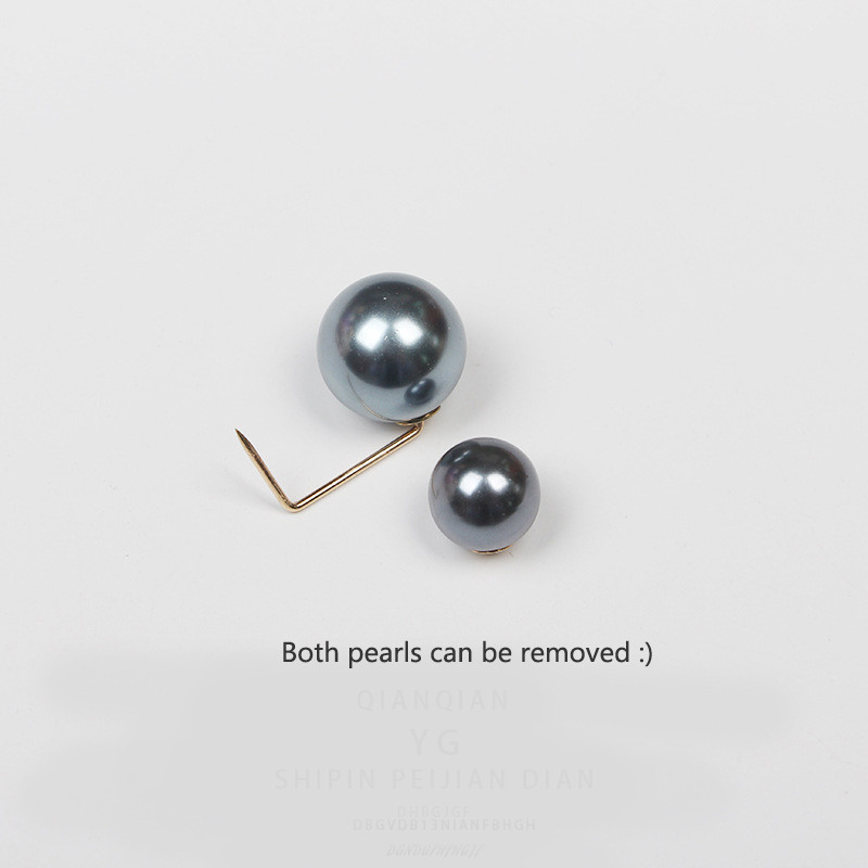 2TK Lihtne Double Pearl Pross Kampsun Kaelus Nõel Turvas Pross Nõelad Mood Rõivad Aksessuaarid Prossid naistele Kingitused