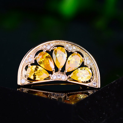 Broșă de rodie cu zircon cubic de lux, pentru femei, accesorii, ace, ace cu fructe la modă și broșă, decorare elegantă pentru îmbrăcăminte