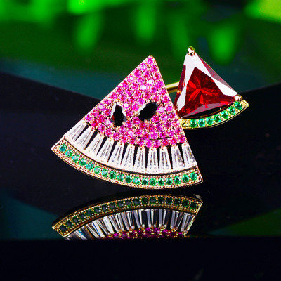 Broșă de rodie cu zircon cubic de lux, pentru femei, accesorii, ace, ace cu fructe la modă și broșă, decorare elegantă pentru îmbrăcăminte