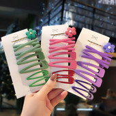 1 set de moda flori geometrice doamnă ac de păr fetiță dulce și elegantă culoarea fructelor BB set de agrafe accesorii de păr pentru fată