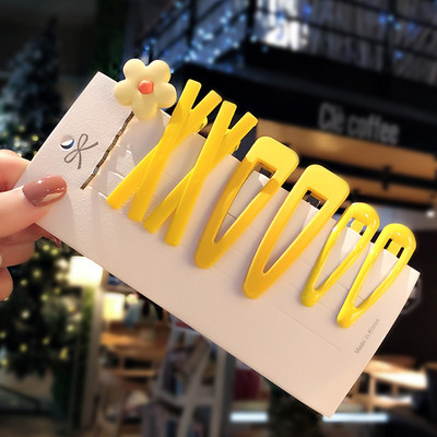 1 set de moda flori geometrice doamnă ac de păr fetiță dulce și elegantă culoarea fructelor BB set de agrafe accesorii de păr pentru fată