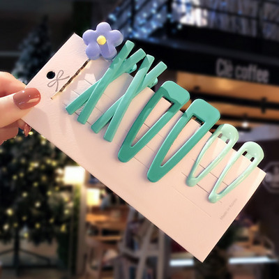 1 set de moda flori geometrice doamnă ac de păr fetiță dulce și elegantă culoarea fructelor BB set de agrafe accesorii de păr pentru fată