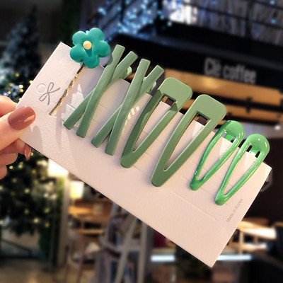 1 set de moda flori geometrice doamnă ac de păr fetiță dulce și elegantă culoarea fructelor BB set de agrafe accesorii de păr pentru fată