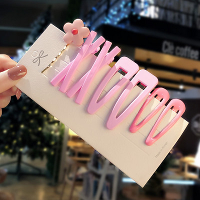 1 set de moda flori geometrice doamnă ac de păr fetiță dulce și elegantă culoarea fructelor BB set de agrafe accesorii de păr pentru fată