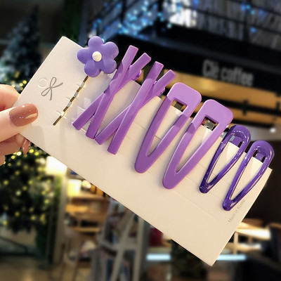 1 set de moda flori geometrice doamnă ac de păr fetiță dulce și elegantă culoarea fructelor BB set de agrafe accesorii de păr pentru fată