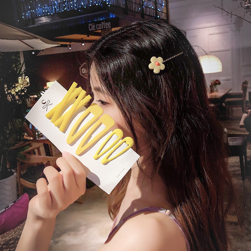 1 set de moda flori geometrice doamnă ac de păr fetiță dulce și elegantă culoarea fructelor BB set de agrafe accesorii de păr pentru fată