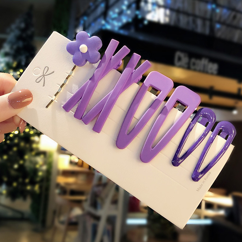 1 set de moda flori geometrice doamnă ac de păr fetiță dulce și elegantă culoarea fructelor BB set de agrafe accesorii de păr pentru fată