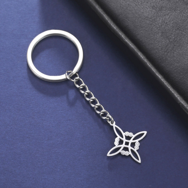 Skyrim Witchcraft Witch Knot Privjesak Držač privjeska od nehrđajućeg čelika Vintage Wicca privjesak za ključeve Privjesci za ključeve automobila Amulet Zaštita Poklon