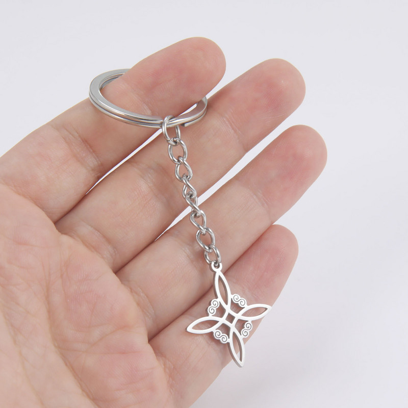 Skyrim Witchcraft Witch Knot Privjesak Držač privjeska od nehrđajućeg čelika Vintage Wicca privjesak za ključeve Privjesci za ključeve automobila Amulet Zaštita Poklon