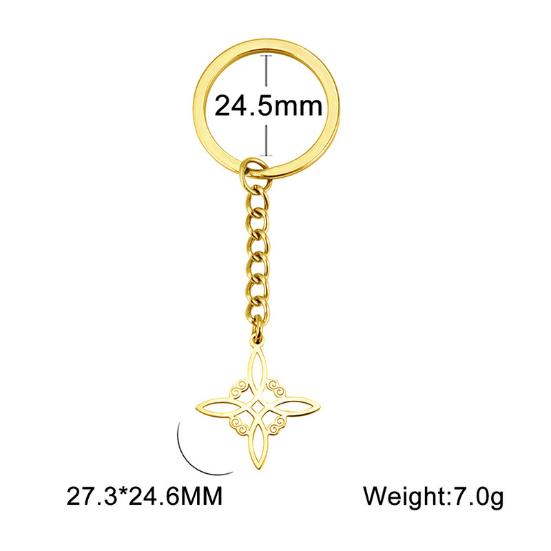 Skyrim Witchcraft Witch Knot Privjesak Držač privjeska od nehrđajućeg čelika Vintage Wicca privjesak za ključeve Privjesci za ključeve automobila Amulet Zaštita Poklon